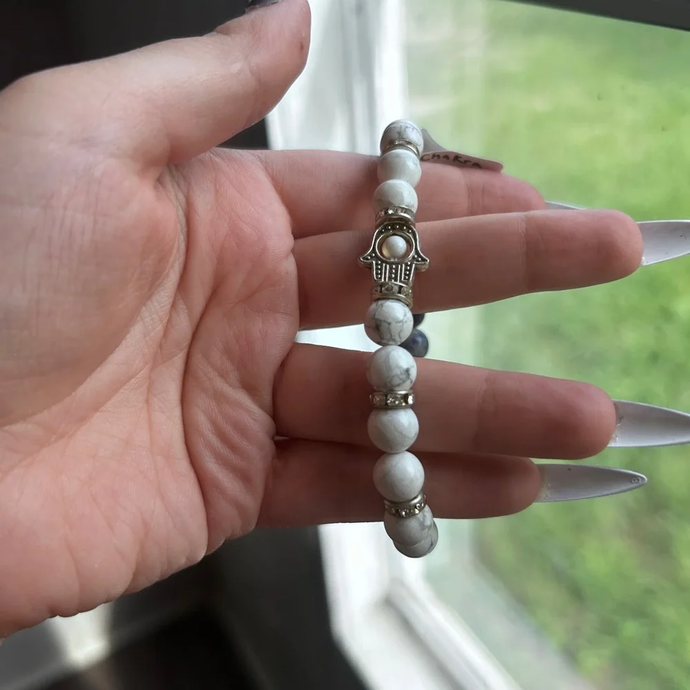 Chakra and Hamsa Multicolor Beaded Bracelet - Picture 3 of 6